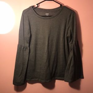 Olive Bell Sleeve Long Sleeve Shirt